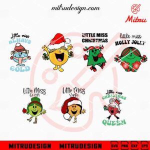 Little Miss Christmas Bundle SVG, Little Miss Grinch, Santa SVG PNG, DXF, EPS, Files