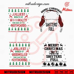 Merry Christmas Shitters Full SVG, Jolliest Bunch Of Assholes SVG, Funny Christmas Vacation SVG