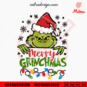 Merry Grinchmas Peeking SVG, Grinch SVG, PNG, DXF, EPS, For Shirt