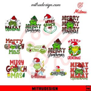 Merry Grinchmas Bundle PNG, Funny Grinch Merry Christmas PNG, Clipart