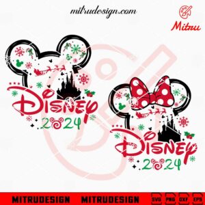 Mickey Ears Disney Christmas 2024 SVG, Disneyland Xmas Vacation SVG, For Family