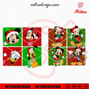 Mickey Mouse Cartoon Characters Christmas SVG, Cute Xmas SVG, For Shirts