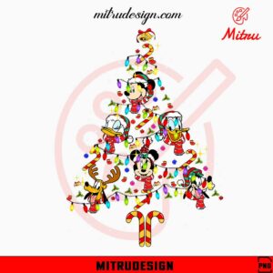 Mickey Mouse Friends Christmas Tree PNG, Instant Download Files