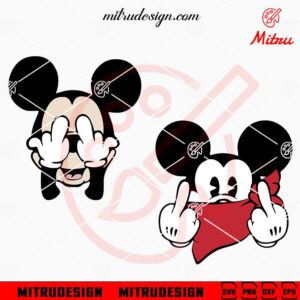 Mickey Mouse Middle Finger SVG, Funny Mickey Disney SVG, PNG, DXF, EPS, Vector