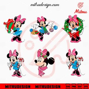 Minnie Mouse Christmas Bundle SVG, PNG, DXF, EPS, For Girls