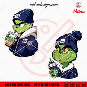 New York Giants Grinch Drinking Coffee SVG, Grinchmas Giants SVG, Cricut Files