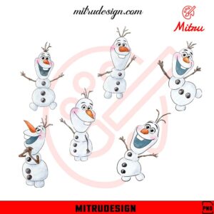 Olaf Frozen Clipart Bundle PNG, Olaf Snowman PNG, Digital Download