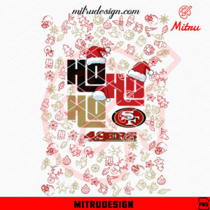 San Francisco 49ers Ho Ho Ho Santa Hat PNG, 49ers NFL Christmas PNG, For Shirts