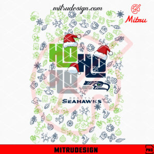 Seattle Seahawks Ho Ho Ho Santa Hat PNG, Seahawks NFL Christmas PNG, Design