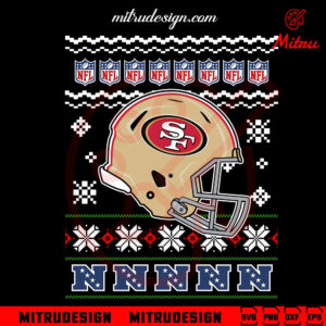 San Francisco 49ers Helmet Ugly Christmas Sweater SVG, PNG, DXF, EPS, Designs