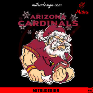 Santa Claus Arizona Cardinals PNG, Cardinals Football Christmas PNG, Sublimation Designs