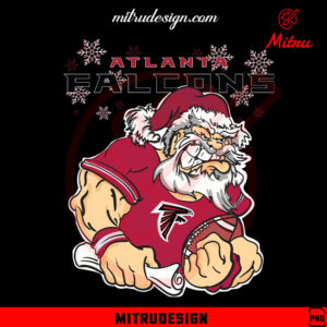 Santa Claus Atlanta Falcons PNG, Falcons Football Christmas PNG, Print File