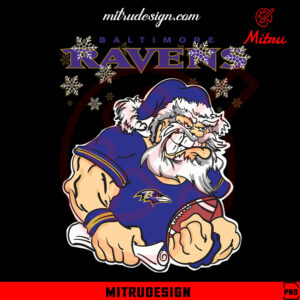 Santa Claus Baltimore Ravens PNG, Ravens Christmas PNG, Instant Download