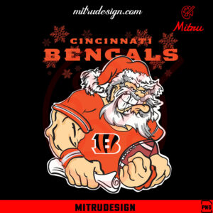 Santa Claus Cincinnati Bengals PNG, Bengals Football Christmas PNG, Files