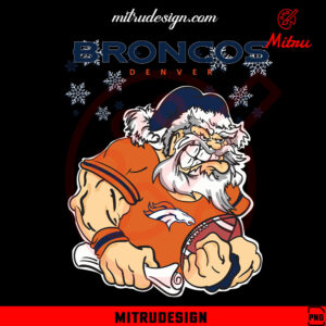 Santa Claus Denver Broncos PNG, Broncos Christmas PNG, Digital Download