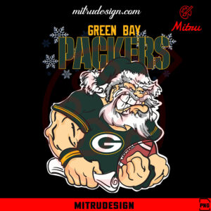 Santa Claus Green Bay Packers PNG, Packers Football Christmas PNG