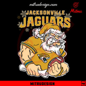 Santa Claus Jacksonville Jaguars PNG, Jaguars Football Christmas PNG, Digital File