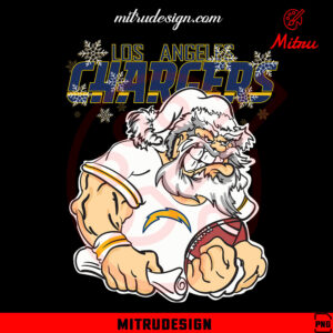 Santa Claus Los Angeles Chargers PNG, Chargers Christmas PNG