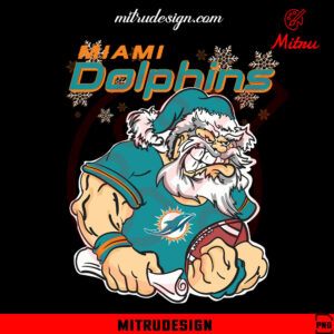 Santa Claus Miami Dolphins PNG, Dolphins Christmas PNG, Sublimation