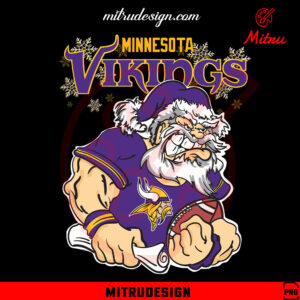 Santa Claus Minnesota Vikings PNG, Vikings Football Christmas PNG, Shirts File