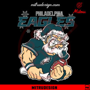 Santa Claus Philadelphia Eagles PNG, Eagles Football Christmas PNG, Clipart