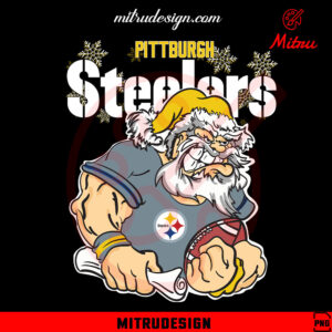 Santa Claus Pittsburgh Steelers PNG, Steelers Football Christmas PNG, Sublimation