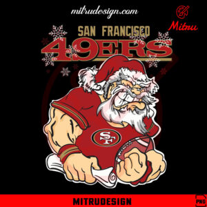 Santa Claus San Francisco 49ers PNG, 49ers Christmas PNG, Clipart PNG