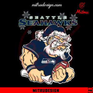 Santa Claus Seattle Seahawks PNG, Seahawks Christmas PNG