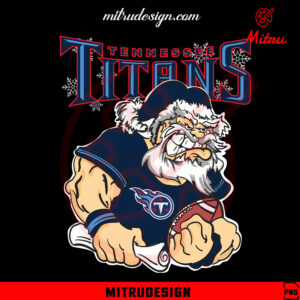 Santa Claus Tennessee Titans PNG, Titans Football Christmas PNG