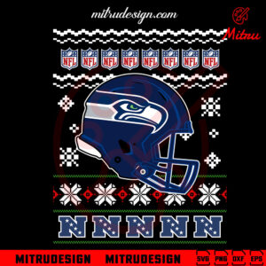 Seattle Seahawks Helmet Ugly Christmas Sweater SVG, PNG, Shirt Files