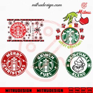 Starbucks Christmas Bundle SVG, Grinchmas Blend SVG, PNG, DXF, EPS