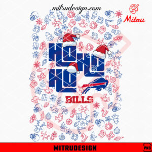 Buffalo Bills Ho Ho Ho Santa Hat PNG, Funny Bills Christmas PNG, Digital Download