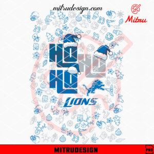 Detroit Lions Ho Ho Ho Santa Hat PNG, Lions Football Christmas PNG, Shirts