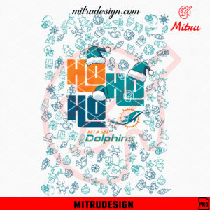 Miami Dolphins Ho Ho Ho Santa Hat PNG, Funny Dolphins Christmas PNG, Downloads