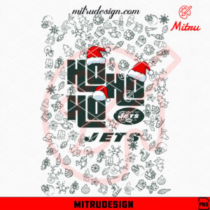 New York Jets Ho Ho Ho Santa Hat PNG, Funny Jets Christmas PNG, Digital Print