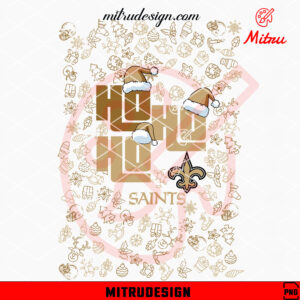 New Orleans Saints Ho Ho Ho Santa Hat PNG, Saints NFL Christmas PNG, Files