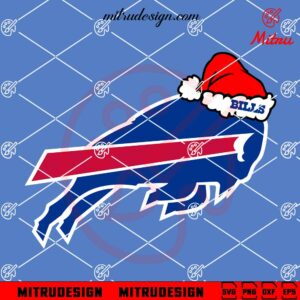 Buffalo Bills Logo Santa Hat SVG, Bills Football NFL Christmas SVG, Cutting Files