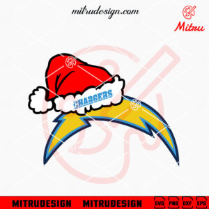 Los Angeles Chargers Logo Santa Hat SVG, Chargers NFL Christmas SVG, PNG, Cut Files