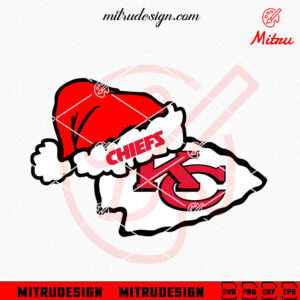 Kansas City Chiefs Logo Santa Hat SVG, Chiefs Team Christmas SVG, PNG, DXF, EPS