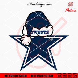 Dallas Cowboys Logo Santa Hat SVG, Cowboys NFL Christmas SVG, Vector