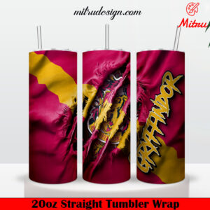 Gryffindor Claw Rip 20oz Skinny Tumbler Wrap PNG, Instant Download