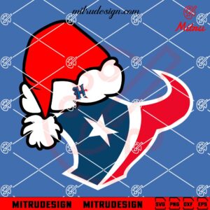 Houston Texans Logo Santa Hat Christmas SVG, PNG, DXF, EPS, Clipart