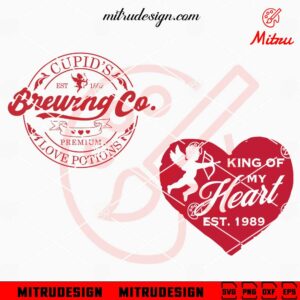 Vintage Cupid Valentine's Day SVG, Cupid’s Brewing Company SVG, PNG, Designs