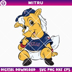 Baby Rangers Captain SVG PNG, Cute Texas Rangers Horse Mascot SVG
