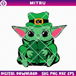 Baby Yoda Shamrock SVG PNG, Yoda Star Wars St Patricks Day SVG Cut Files