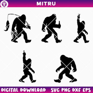 Bigfoot SVG PNG Bundle, Funny Sasquatch SVG Digital Download