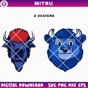 Buffalo Bills Mascot Head SVG PNG, Billy Buffalo SVG