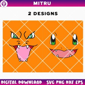 Charmander Face SVG PNG, Charizard SVG