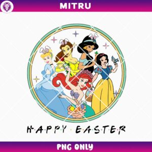 Disney Princesses Friends Happy Easter PNG, Cartoon Girl Easter Day PNG