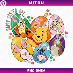 Easter Egg Winnie The Pooh PNG, Cartoon Characters Easter Bunny PNG